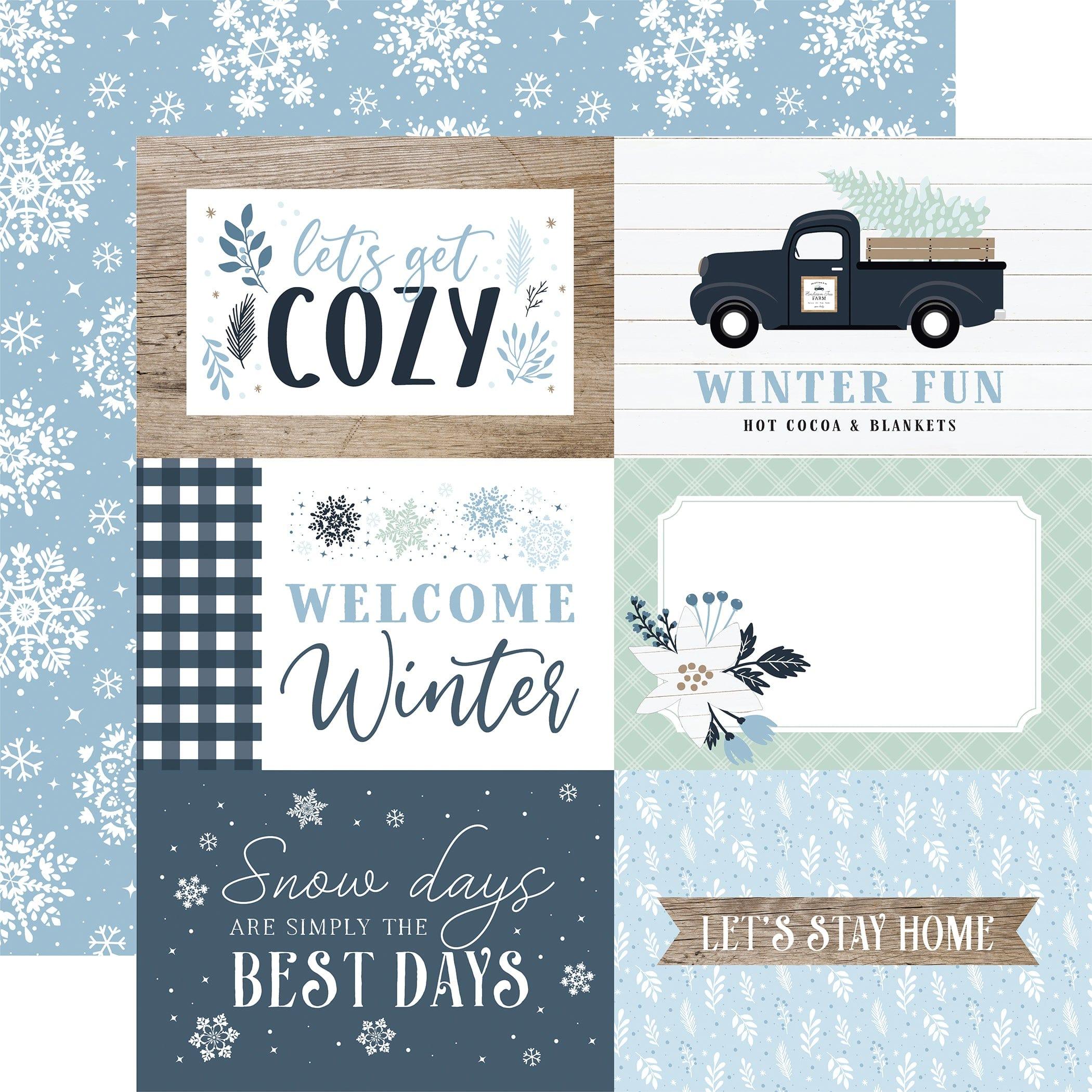 Winter Collection 3 x 4 Journaling Cards 12 x 12 Double-Sided Scrapbook  Paper by Echo Park Paper