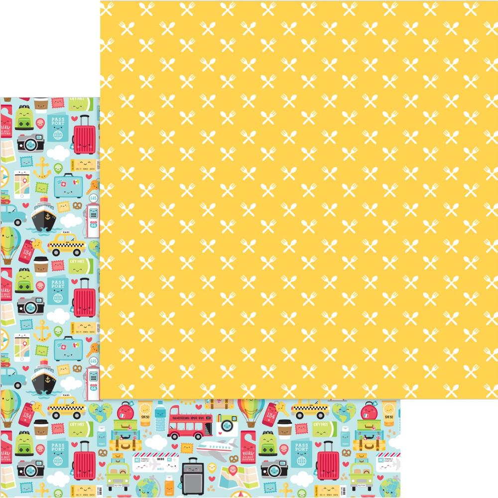 I Heart Travel Collection Scrapbook Paper & Sticker Pack by Doodlebug Design