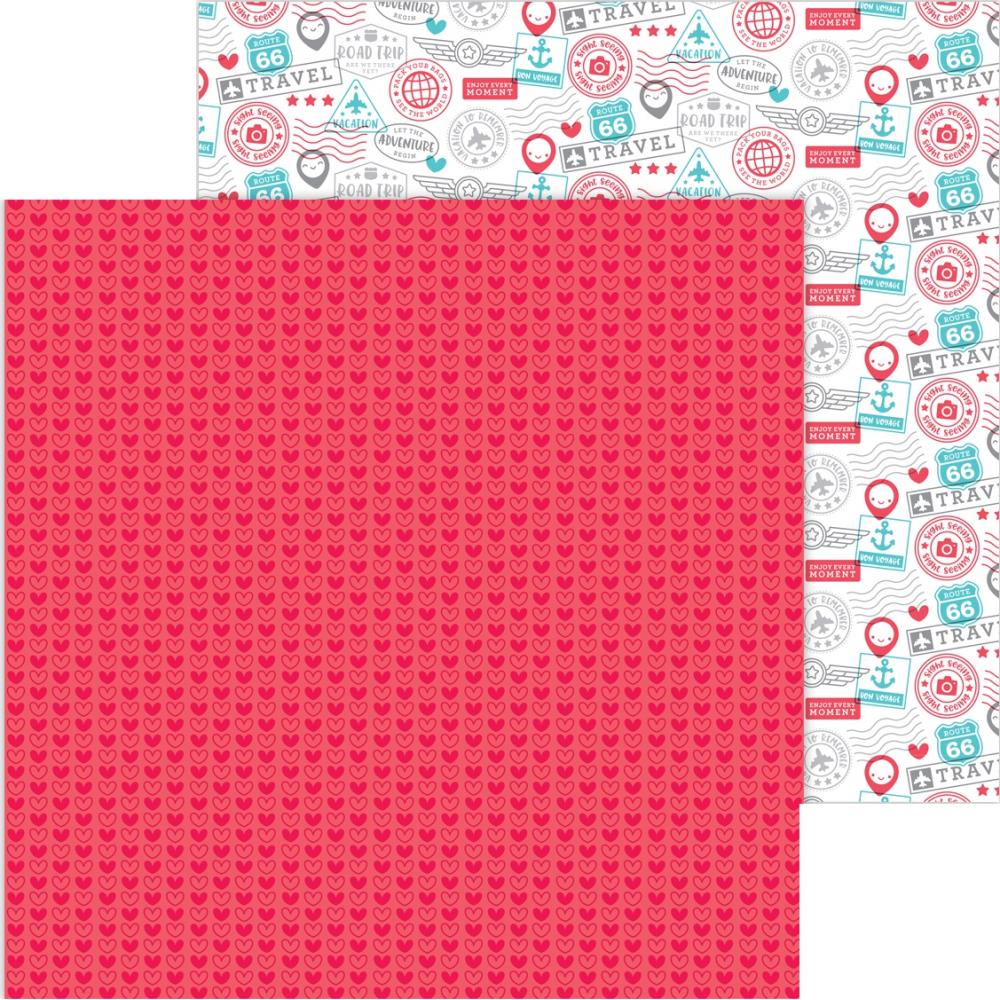 I Heart Travel Collection Scrapbook Paper & Sticker Pack by Doodlebug Design