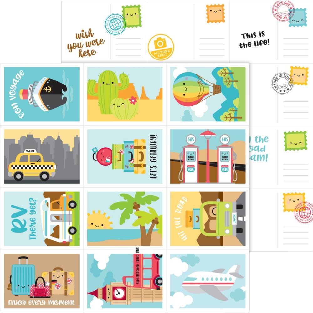 I Heart Travel Collection Scrapbook Paper & Sticker Pack by Doodlebug Design