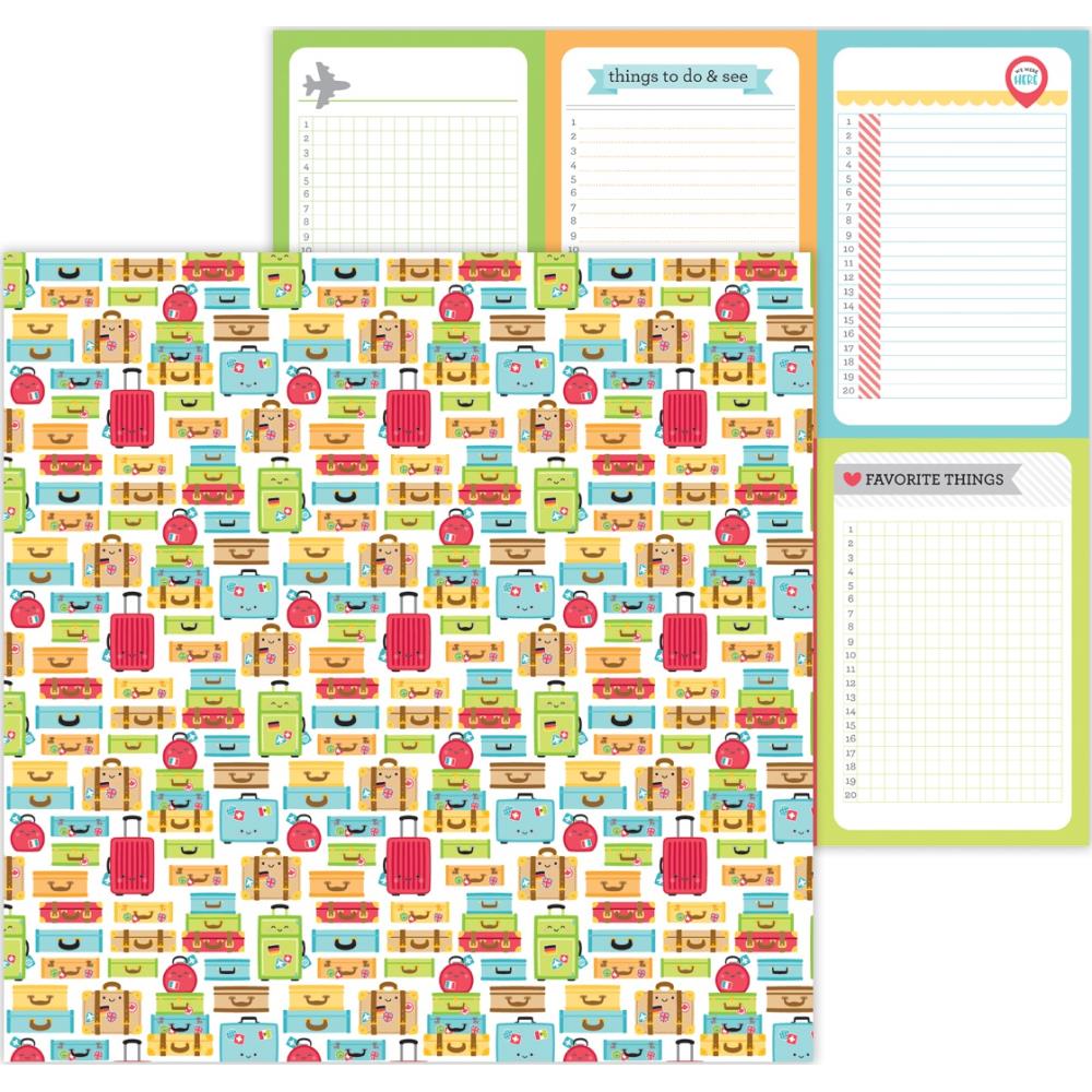 I Heart Travel Collection Scrapbook Paper & Sticker Pack by Doodlebug Design