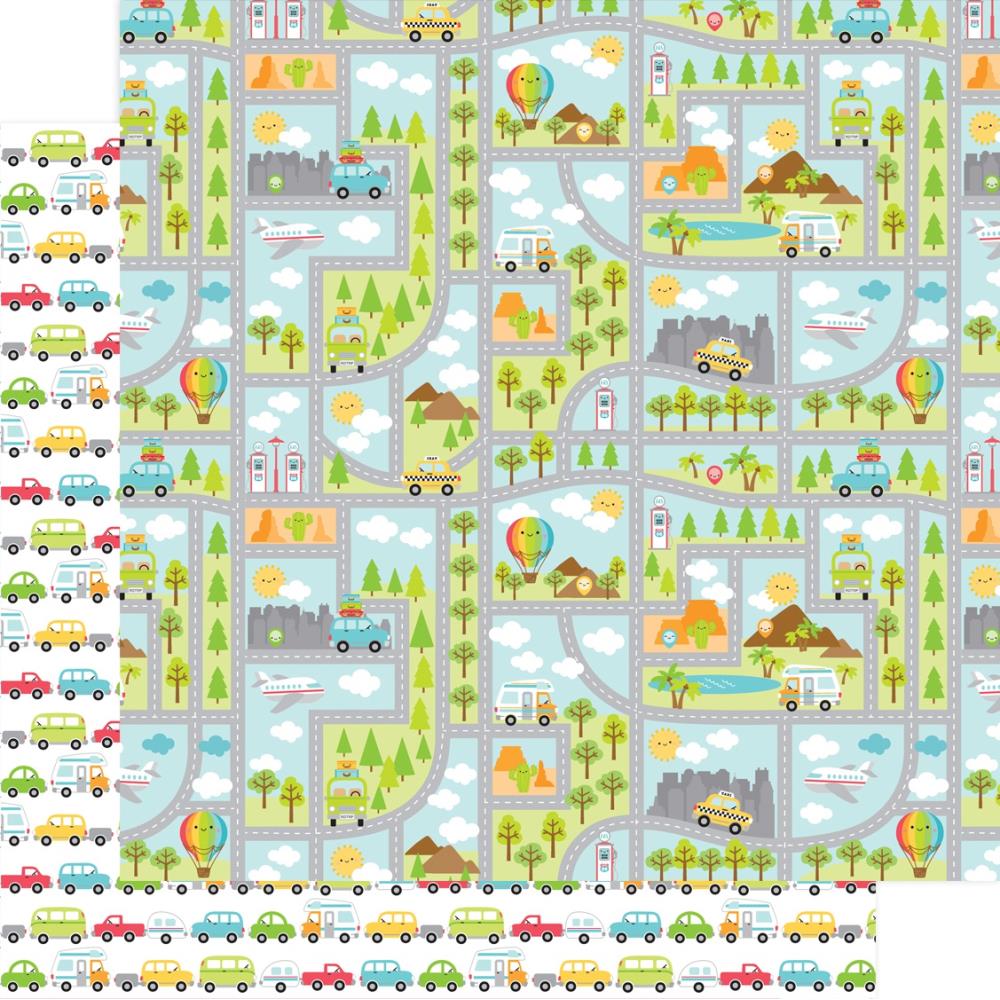 I Heart Travel Collection Scrapbook Paper & Sticker Pack by Doodlebug Design