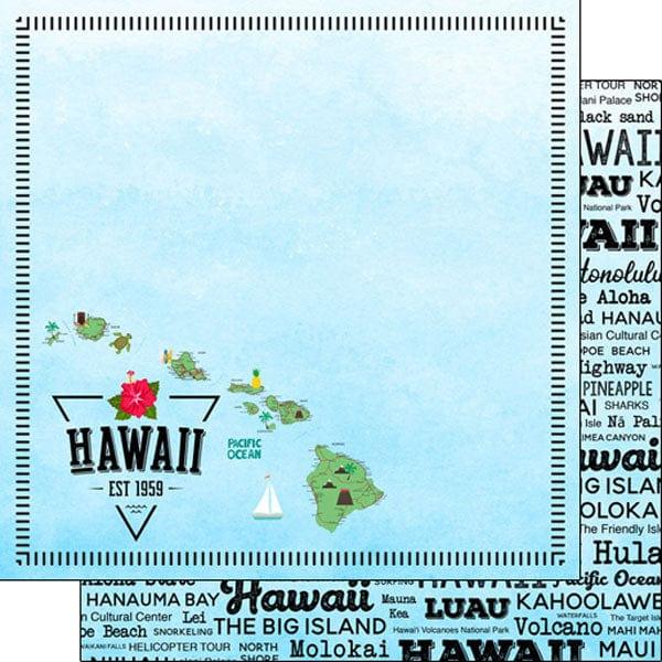 Postage Map Collection Hawaii 12 x 12 Scrapbook Paper by Scrapbook Customs