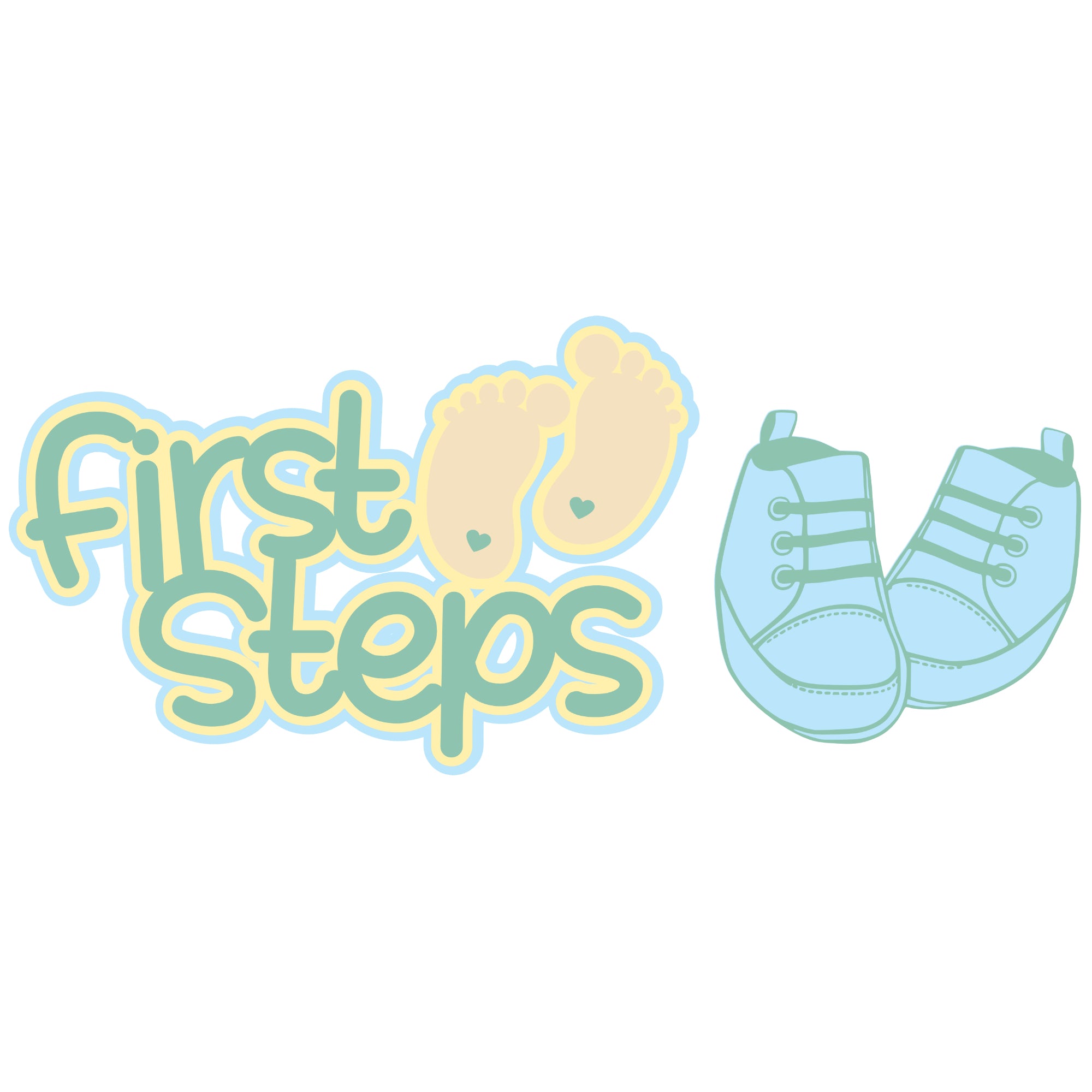 First Steps Title 4 x 5 Fully-Assembled Laser Cut Scrapbook Embellishment by SSC Laser Designs