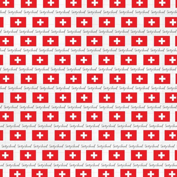 Travel Adventure Collection Switzerland Border 12 x 12 Double-Sided Scrapbook Paper by Scrapbook Customs