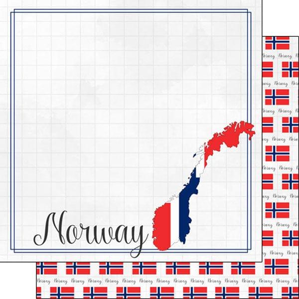 Travel Adventure Collection Norway Memories 12 x 12 Double-Sided Scrapbook Paper by Scrapbook Customs