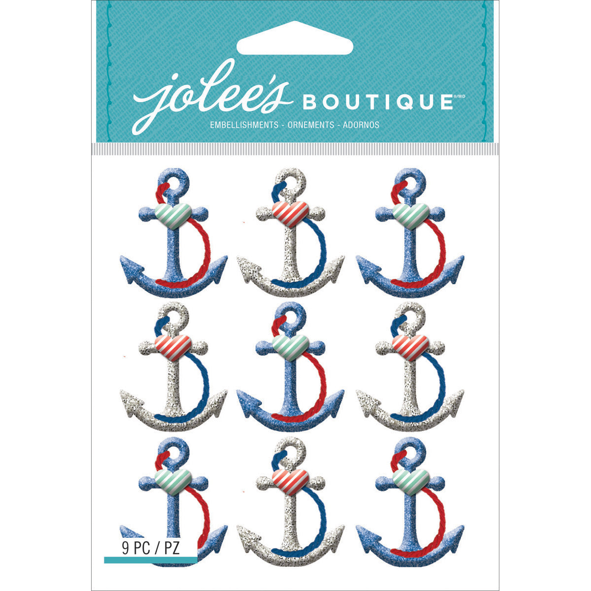 Cruise Collection Ship Anchors Repeat 3D Scrapbook Embellishment by Jolee's Boutique