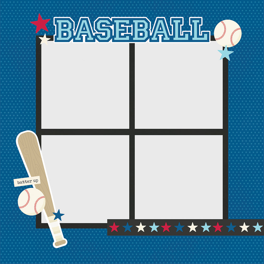 Sports Collection Baseball 4x8 Simple Pages Pieces by Simple Stories - 17 Pieces