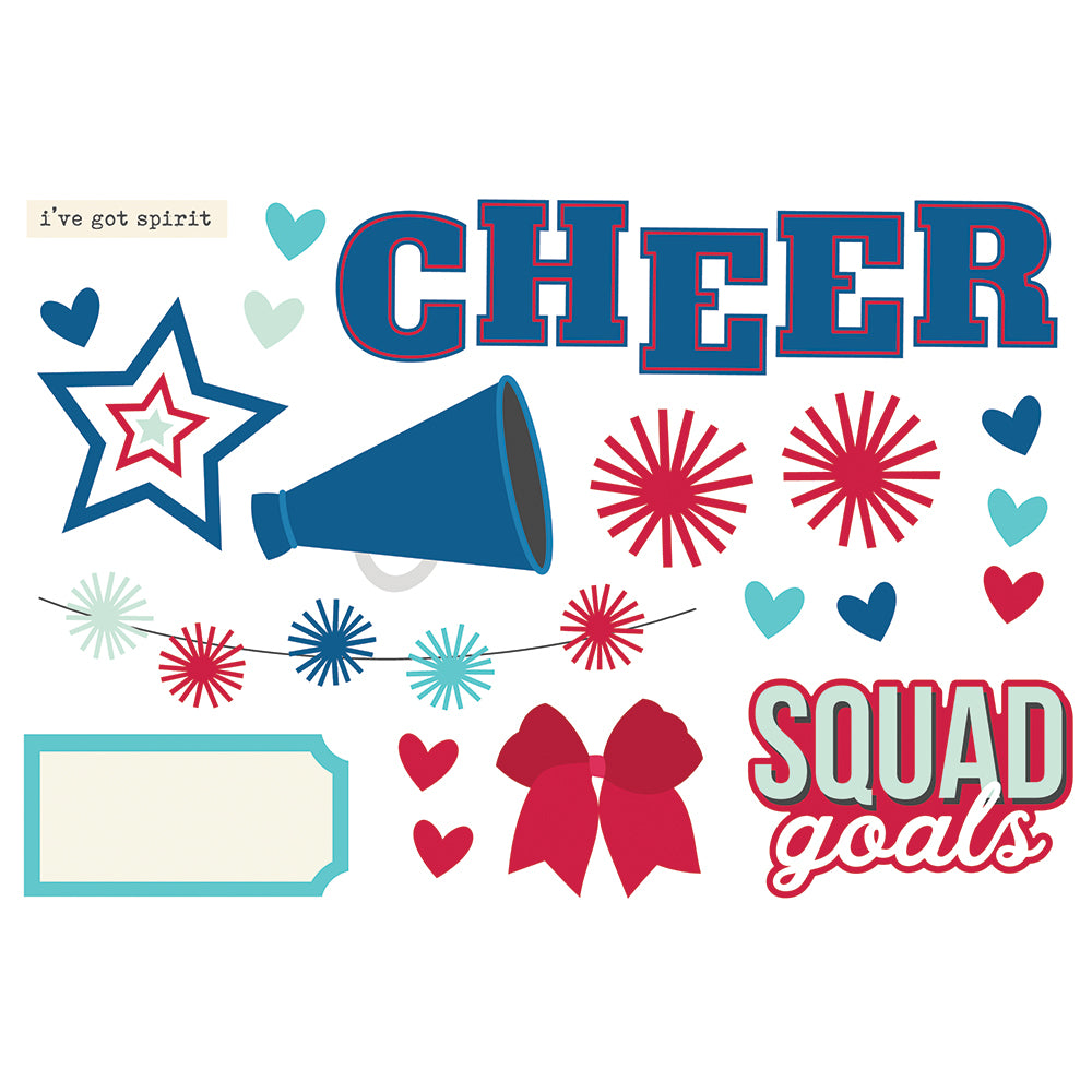 Sports Collection Cheer 4x8 Simple Pages Pieces by Simple Stories - 20 Pieces