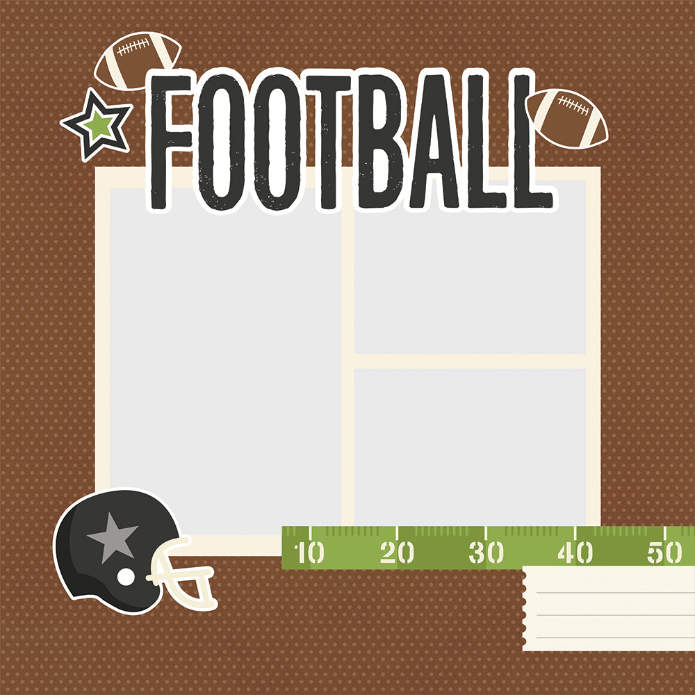 Sports Collection Football 4x8 Simple Pages Pieces by Simple Stories - 12 Pieces