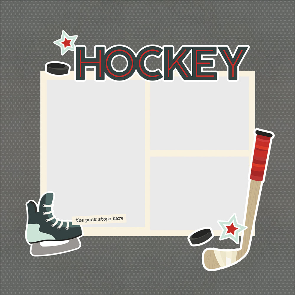 Sports Collection Hockey 4x8 Simple Pages Pieces by Simple Stories - 15 Pieces