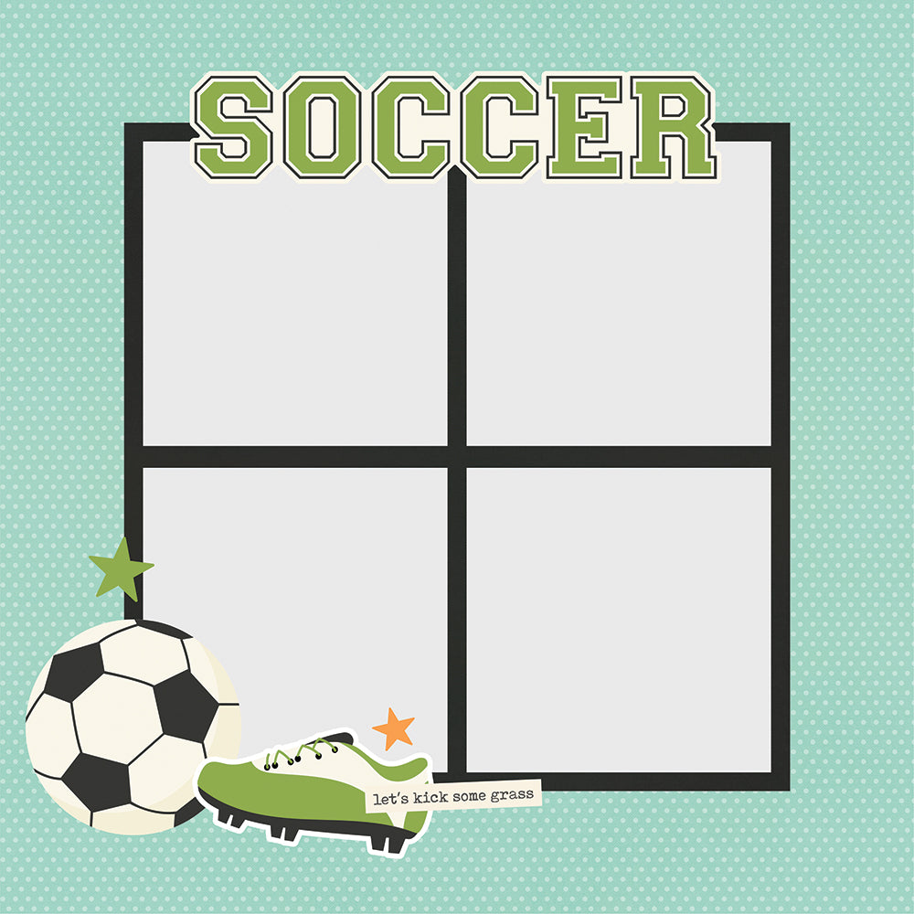 Sports Collection Soccer 4x8 Simple Pages Pieces by Simple Stories - 17 Pieces