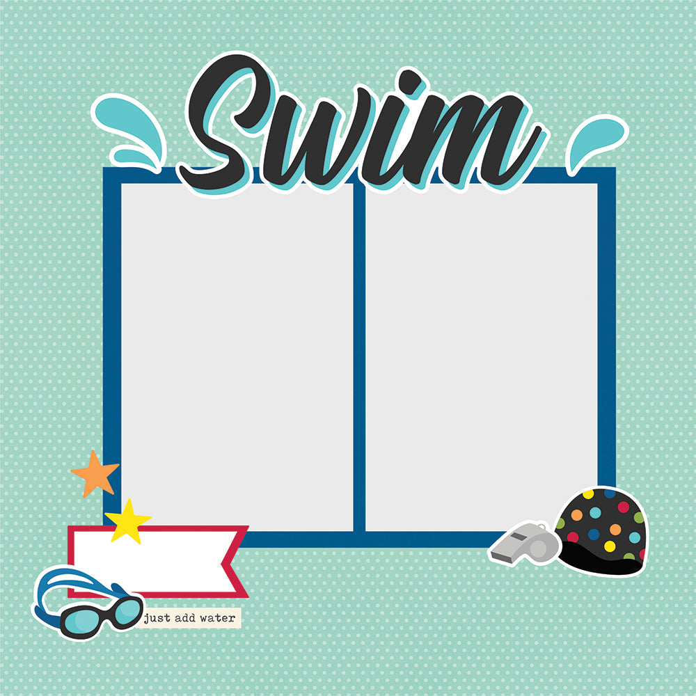 Sports Collection Swim 4x8 Simple Pages Pieces by Simple Stories - 16 Pieces