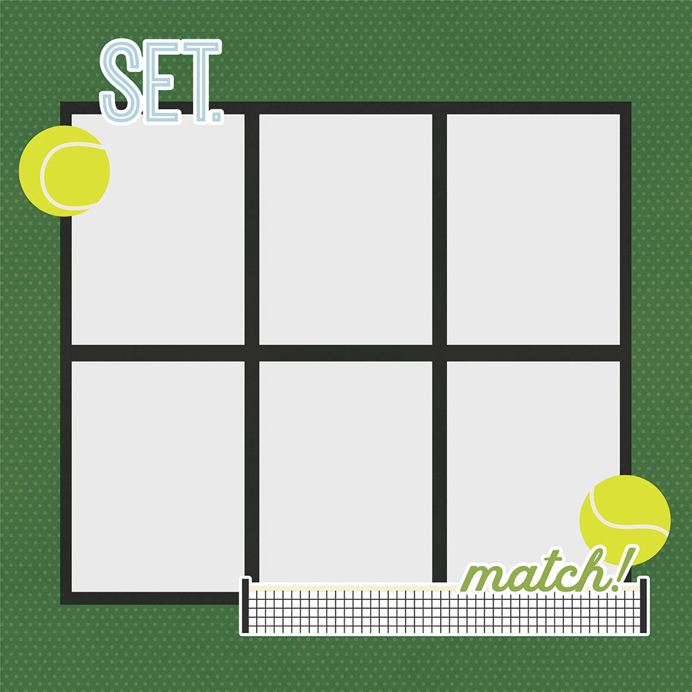 Sports Collection Tennis 4x8 Simple Pages Pieces by Simple Stories - 11 Pieces