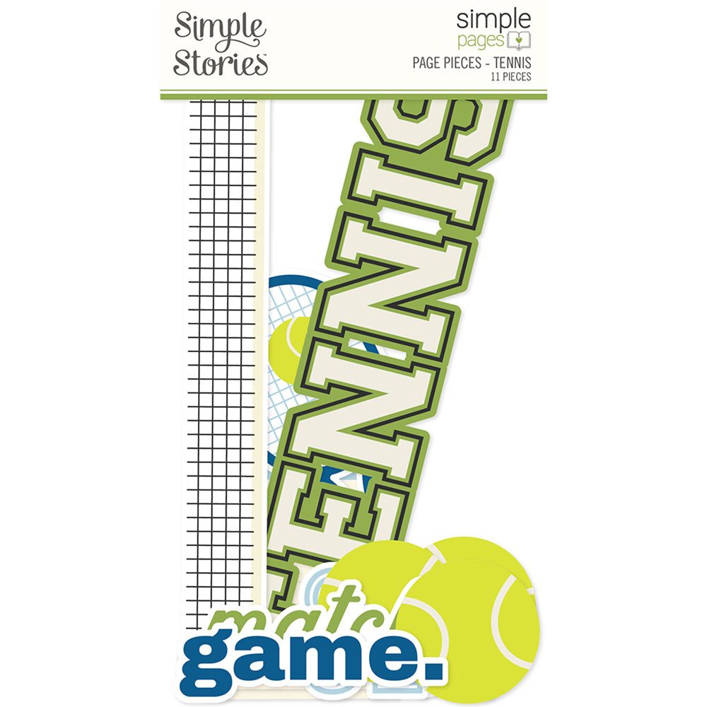 Sports Collection Tennis 4x8 Simple Pages Pieces by Simple Stories - 11 Pieces