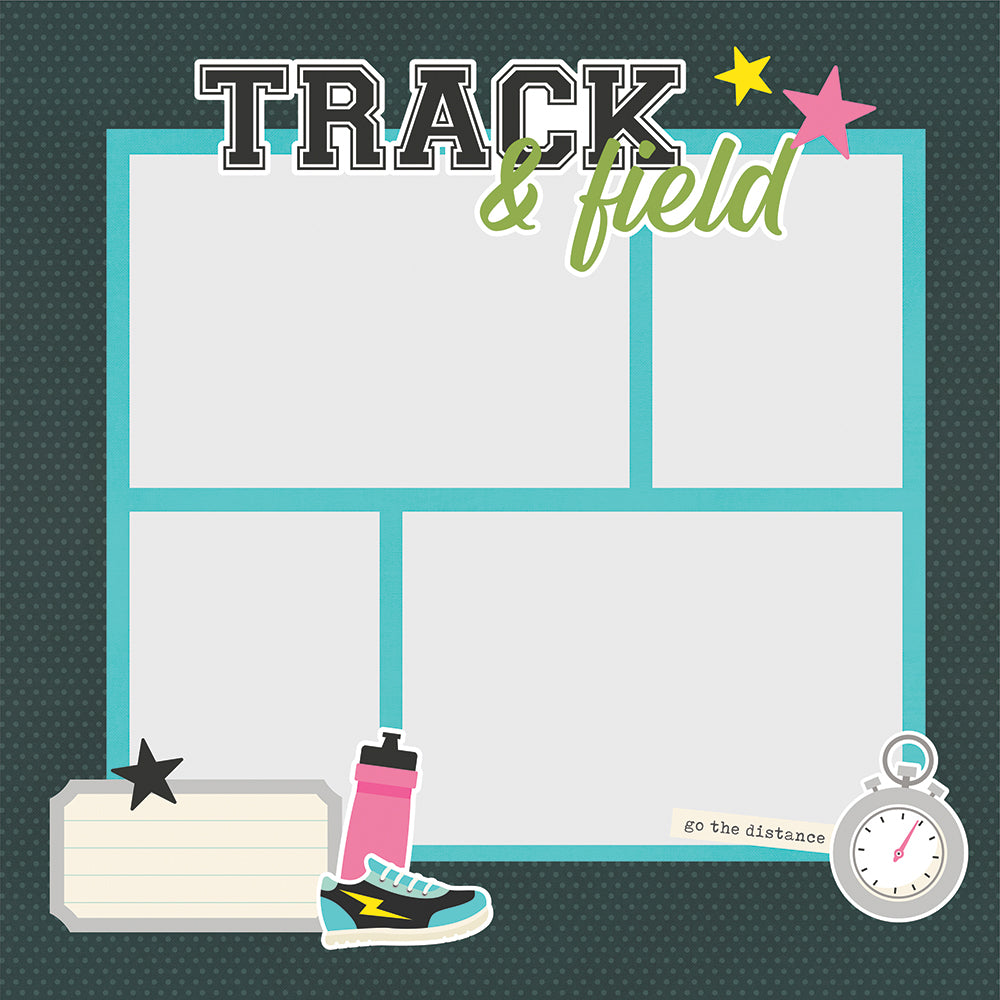 Sports Collection Track & Field 4x8 Simple Pages Pieces by Simple Stories - 18 Piece