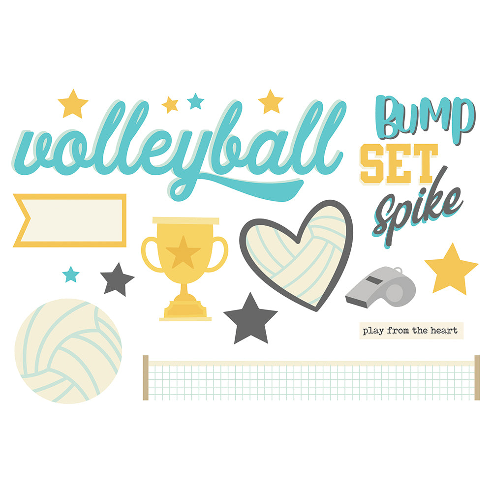 Sports Collection Volleyball 4x8 Simple Pages Pieces by Simple Stories - 17 Pieces