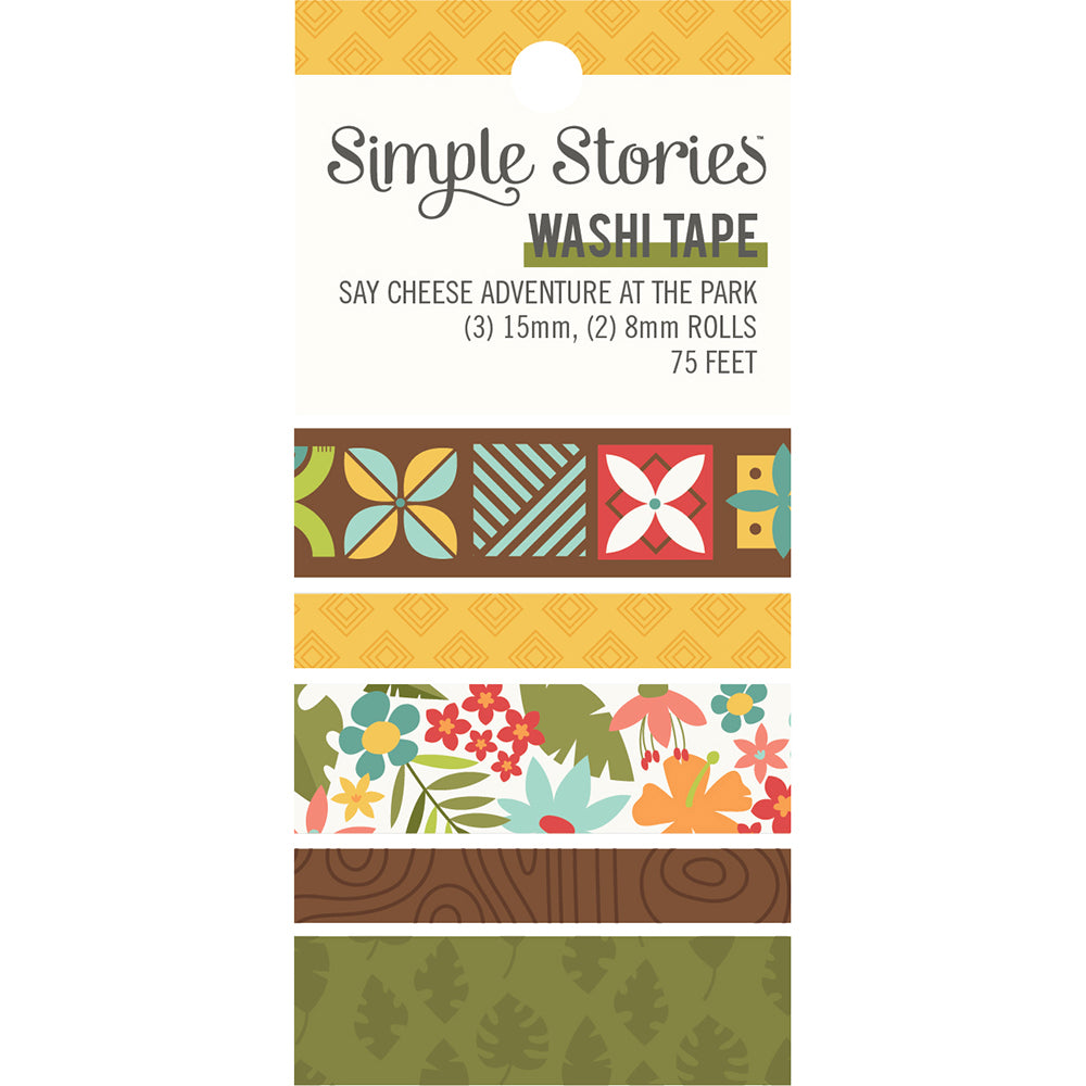 Say Cheese Adventure At The Park Collection Scrapbook Washi Tape Set by Simple Stories - 75 Feet