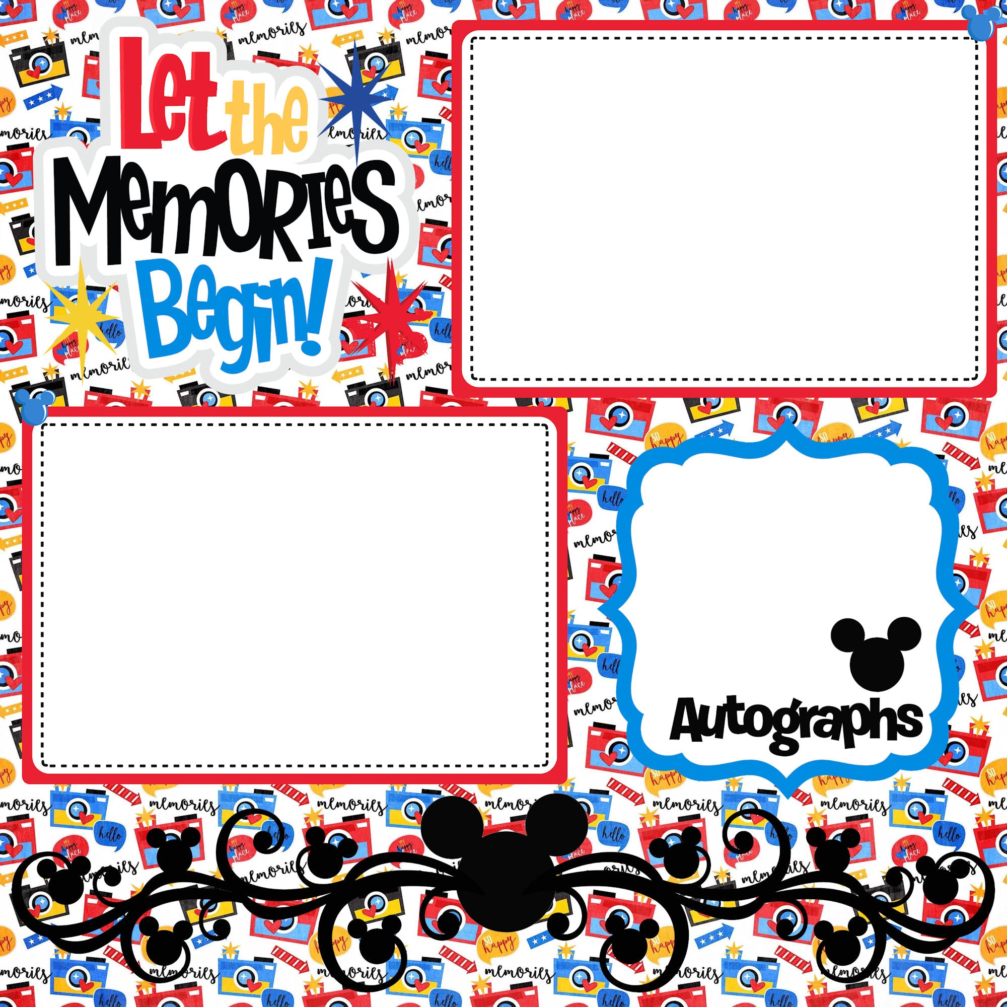 Let The Memories Begin (2) - 12 x 12 Printed Scrapbook Pages by SSC Designs