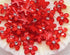 Flower Fun Collection Real Red 10mm Flatback Scrapbook Embellishments w/ Rhinestone Center by SSC Designs - 20 pieces