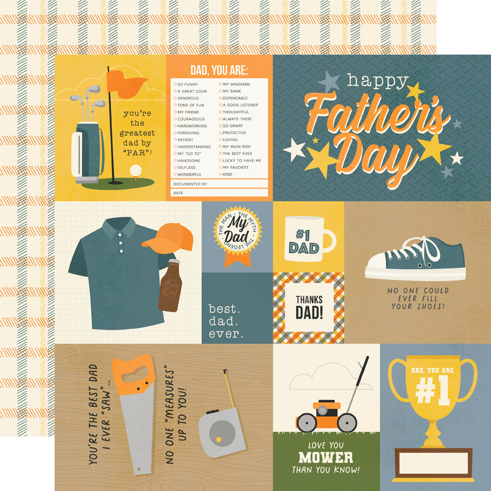 Father's Day Collection Elements 12 x 12 Double-Sided Scrapbook Paper by Simple Stories