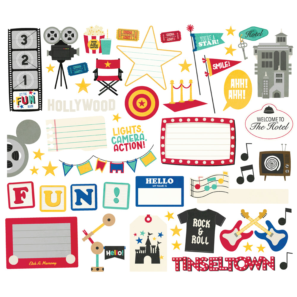 Say Cheese Tinseltown Collection Bits & Pieces Die Cuts by Simple Stories