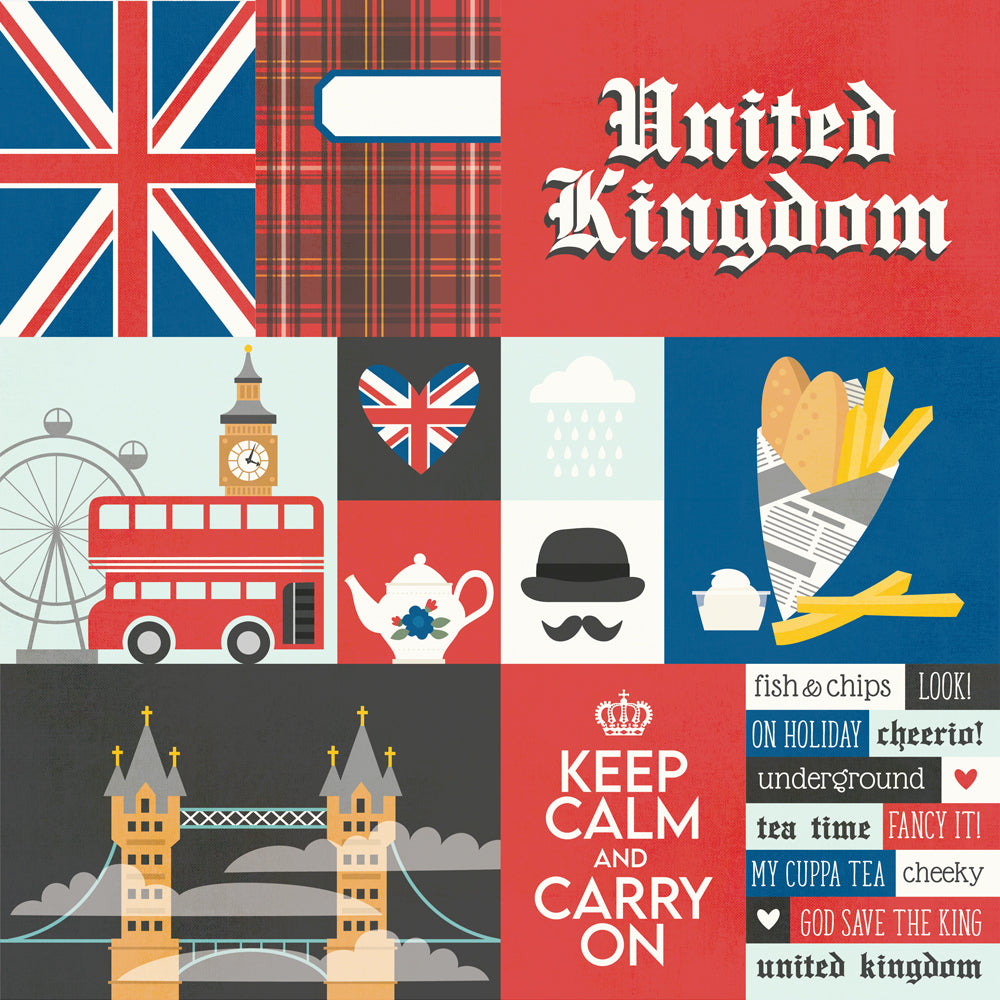 Say Cheese Epic Collection United Kingdom 12 x 12 Double-Sided Scrapbook Paper by Simple Stories