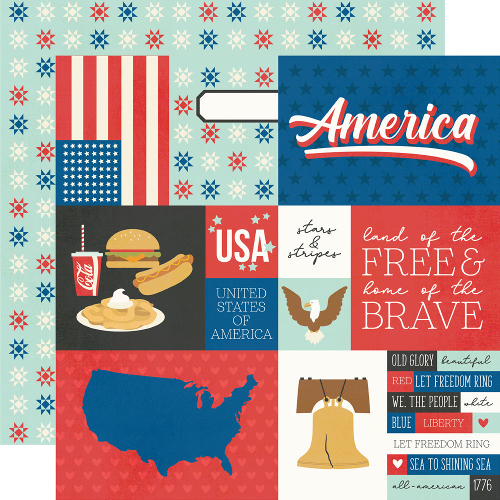 Say Cheese Epic Collection America 12 x 12 Double-Sided Scrapbook Paper by Simple Stories