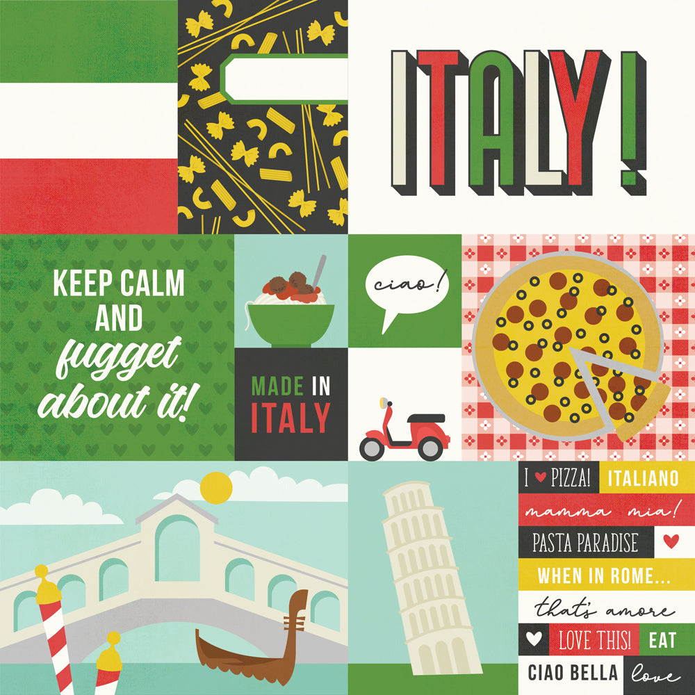 Say Cheese Epic Collection Italy 12 x 12 Double-Sided Scrapbook Paper by Simple Stories