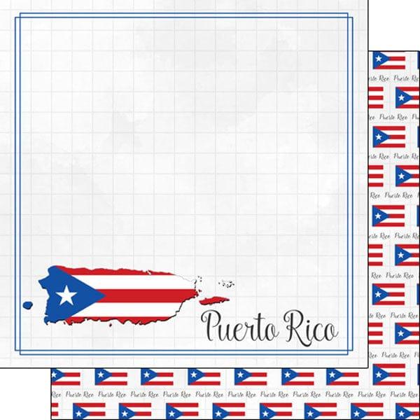 Travel Adventure Collection Puerto Rico Border 12 x 12 Double-Sided Scrapbook Paper by Scrapbook Customs