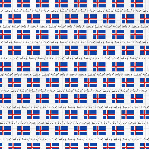 Travel Adventure Collection Iceland Flag 12 x 12 Double-Sided Scrapbook Paper by Scrapbook Customs