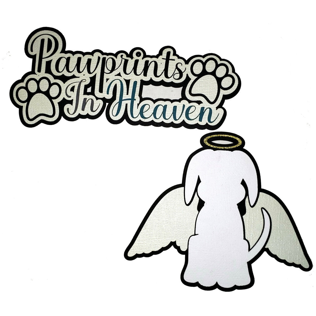 Dog Pawprints in Heaven 5 x 7 Customizable Laser Embellishment by SSC Laser Designs