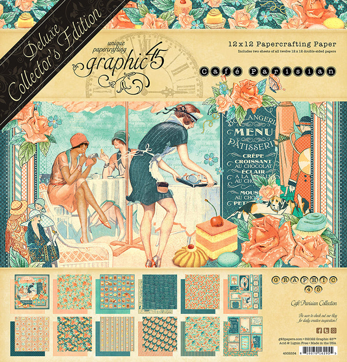 Cafe Parisian Collector's Edition 12 x 12 Scrapbook Collection Pack by Graphic 45