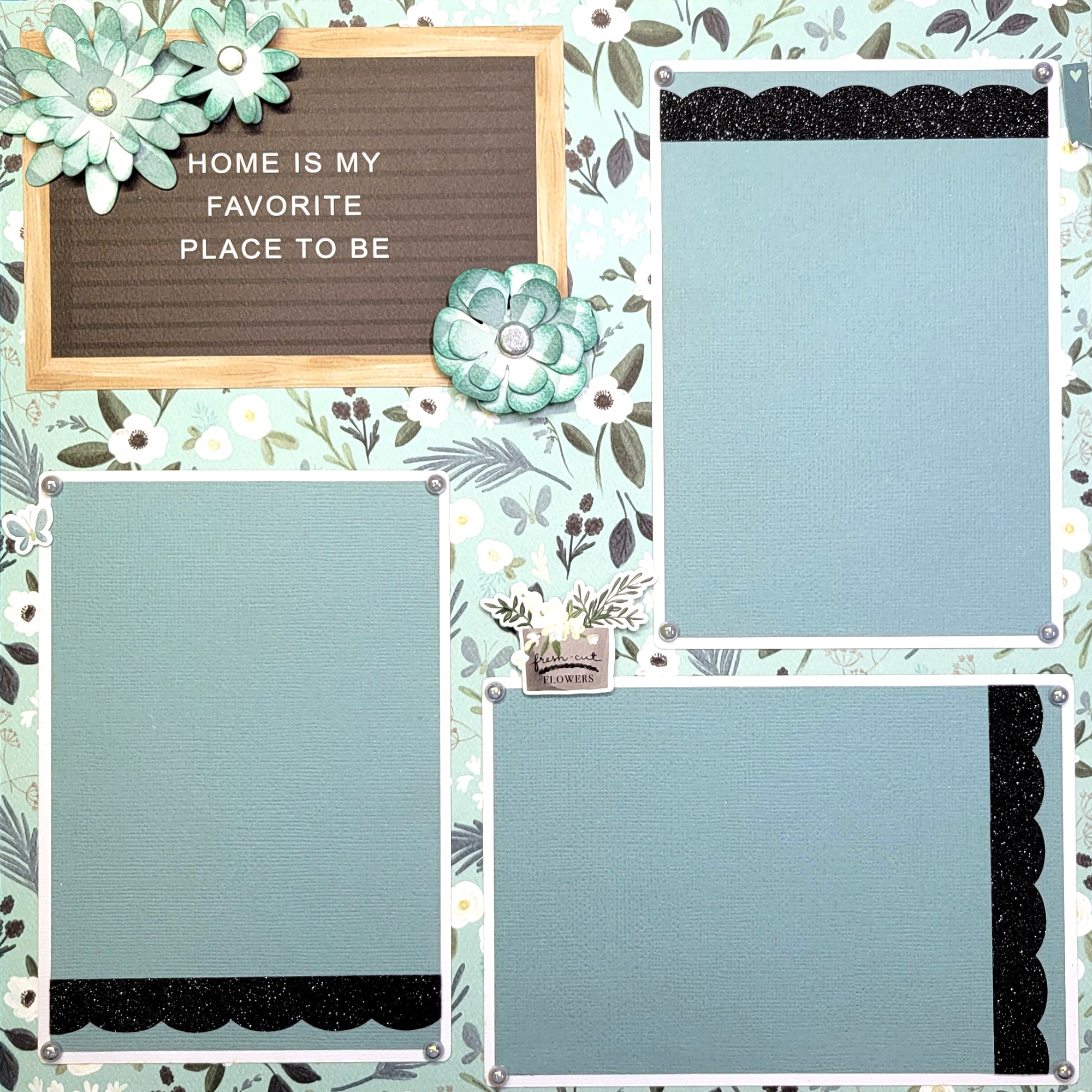 My Favorite Place Is Home (2) - 12 x 12 Pages, Fully-Assembled & Hand-Crafted 3D Scrapbook Premade by SSC Designs