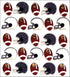 Sports Collection Footballs & Helmets Repeats Scrapbook Embellishments by Jolee's Boutique