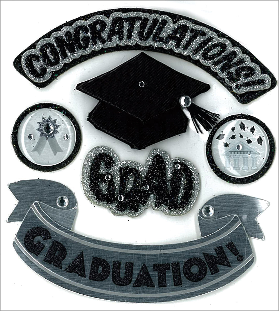 Graduation Collection Congratulations Grad 4 x 6 Scrapbook Embellishment by Jolee's Boutique