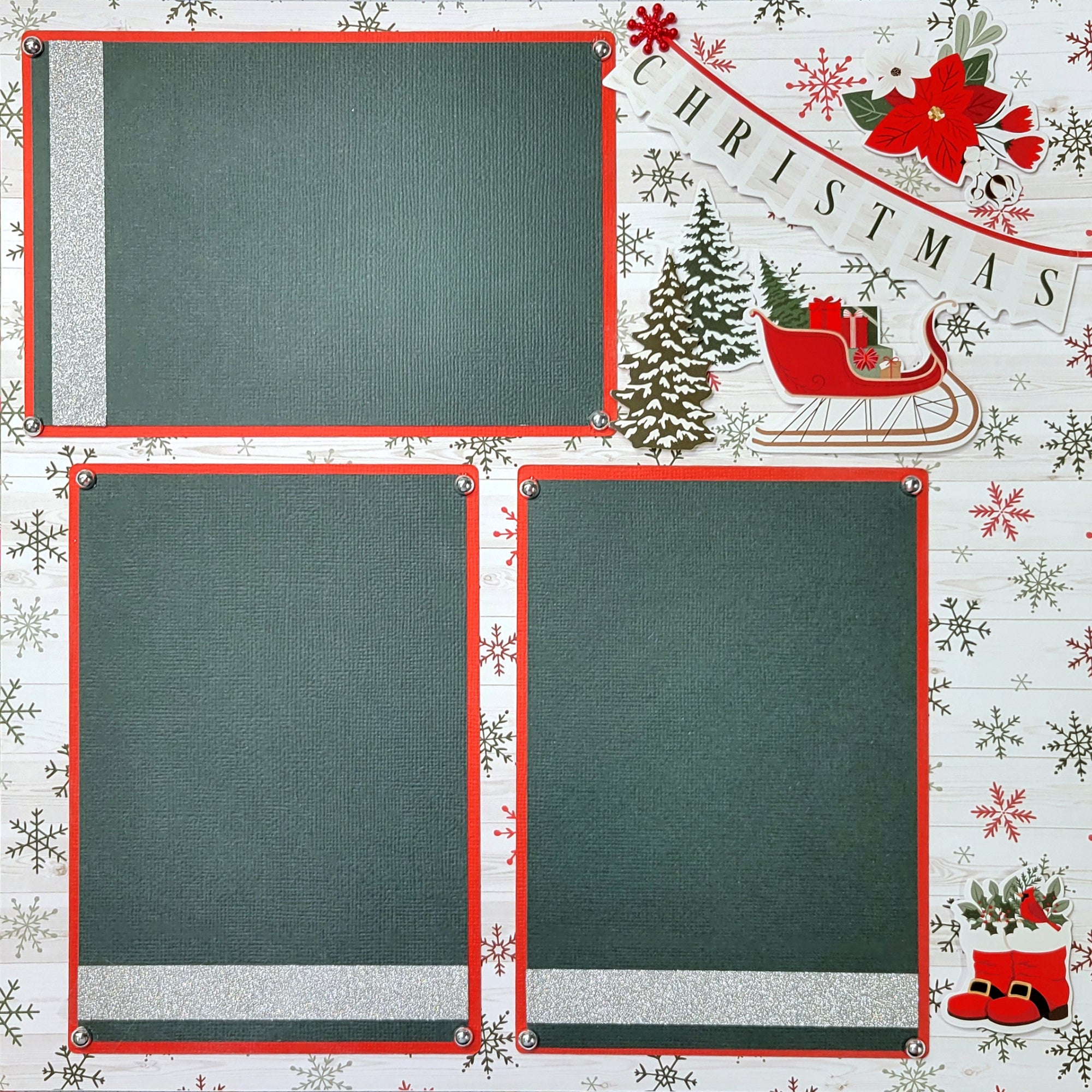 Santa Claus Is Coming To Town (2) - 12 x 12 Pages, Fully-Assembled & Hand-Crafted 3D Scrapbook Premade by SSC Designs