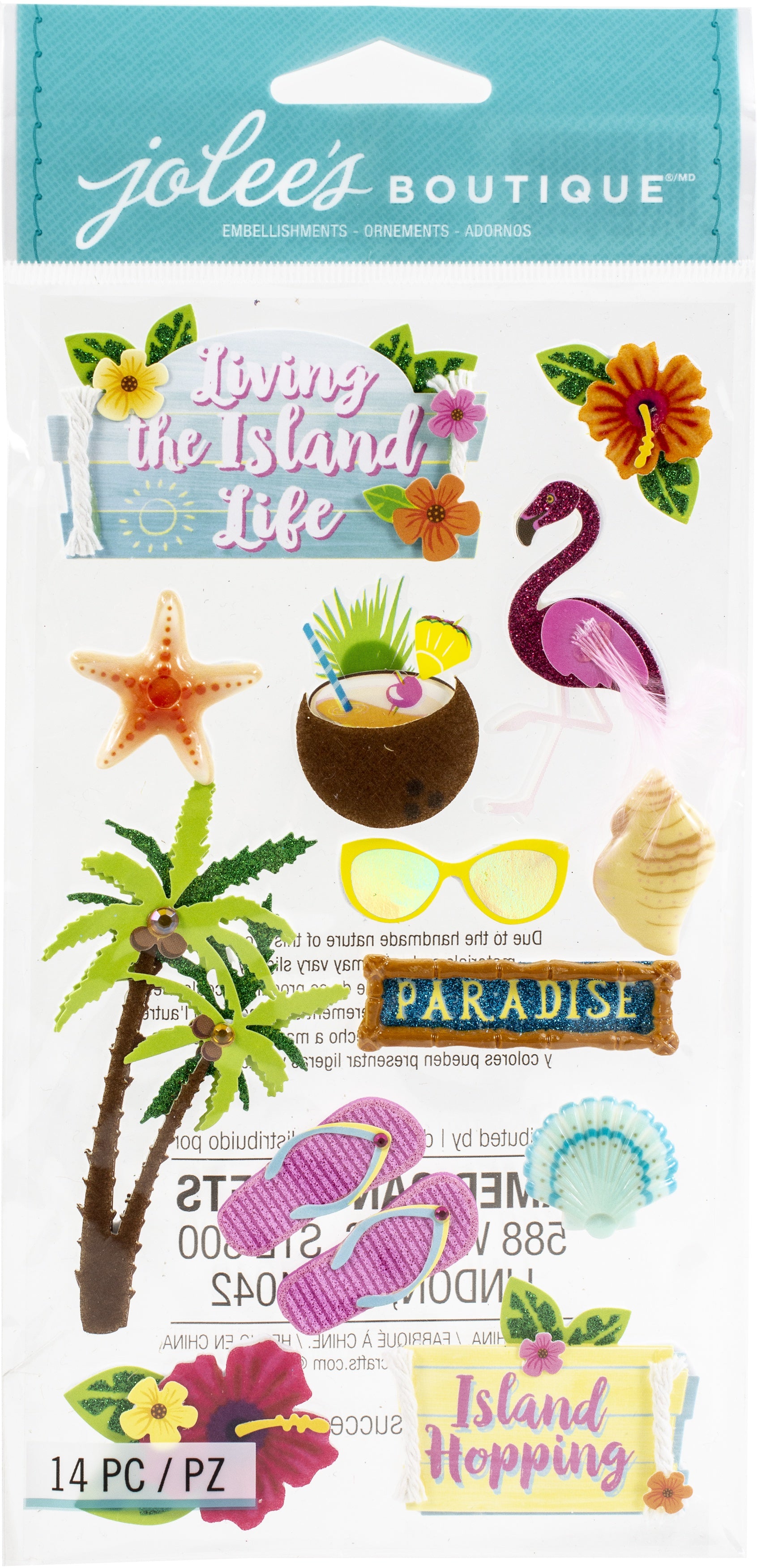 Travel Collection Living The Island Life 4 x 8 Scrapbook Embellishment by Jolee's Boutique