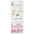 Hello Baby Girl Stork Glitter 3 x 8 Scrapbook Embellishment by Little Birdie