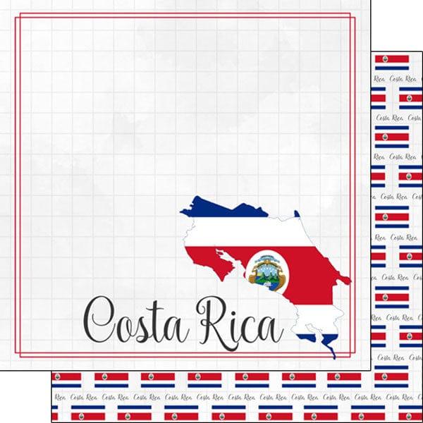 Travel Adventure Collection Costa Rica Border 12 x 12 Double-Sided Scrapbook Paper by Scrapbook Customs