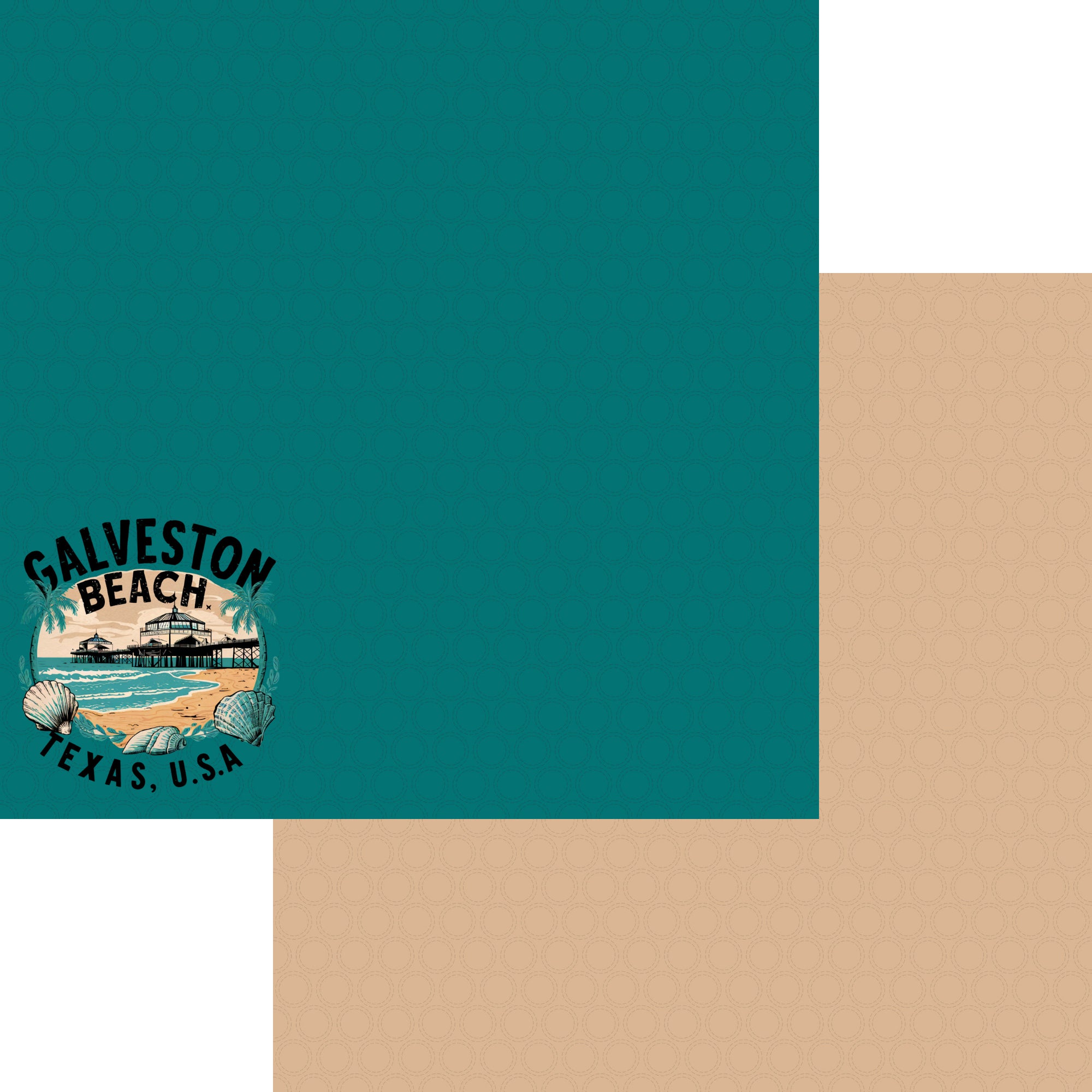 Beach Party Collection Galveston Beach, Texas 12 x 12 Double-Sided Scrapbook Paper by SSC Designs