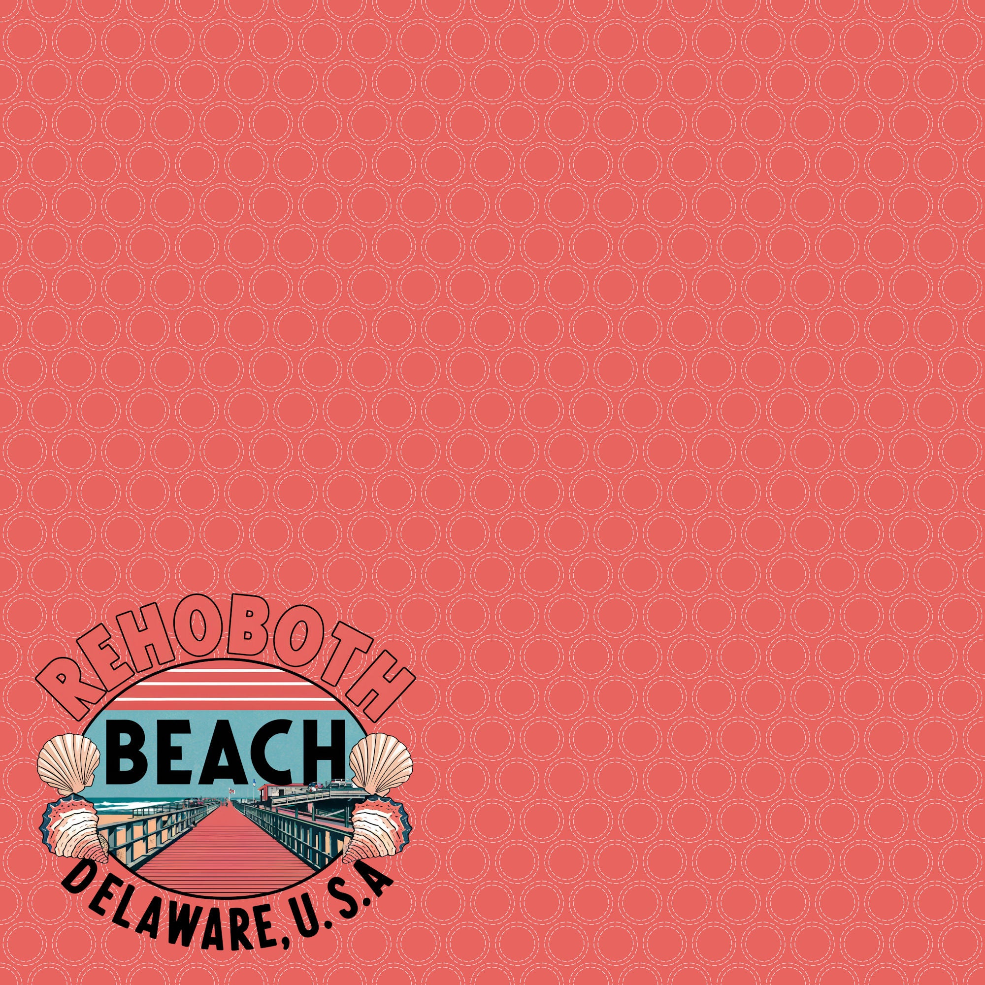 Beach Party Collection Rehoboth Beach, Delaware 12 x 12 Double-Sided Scrapbook Paper by SSC Designs