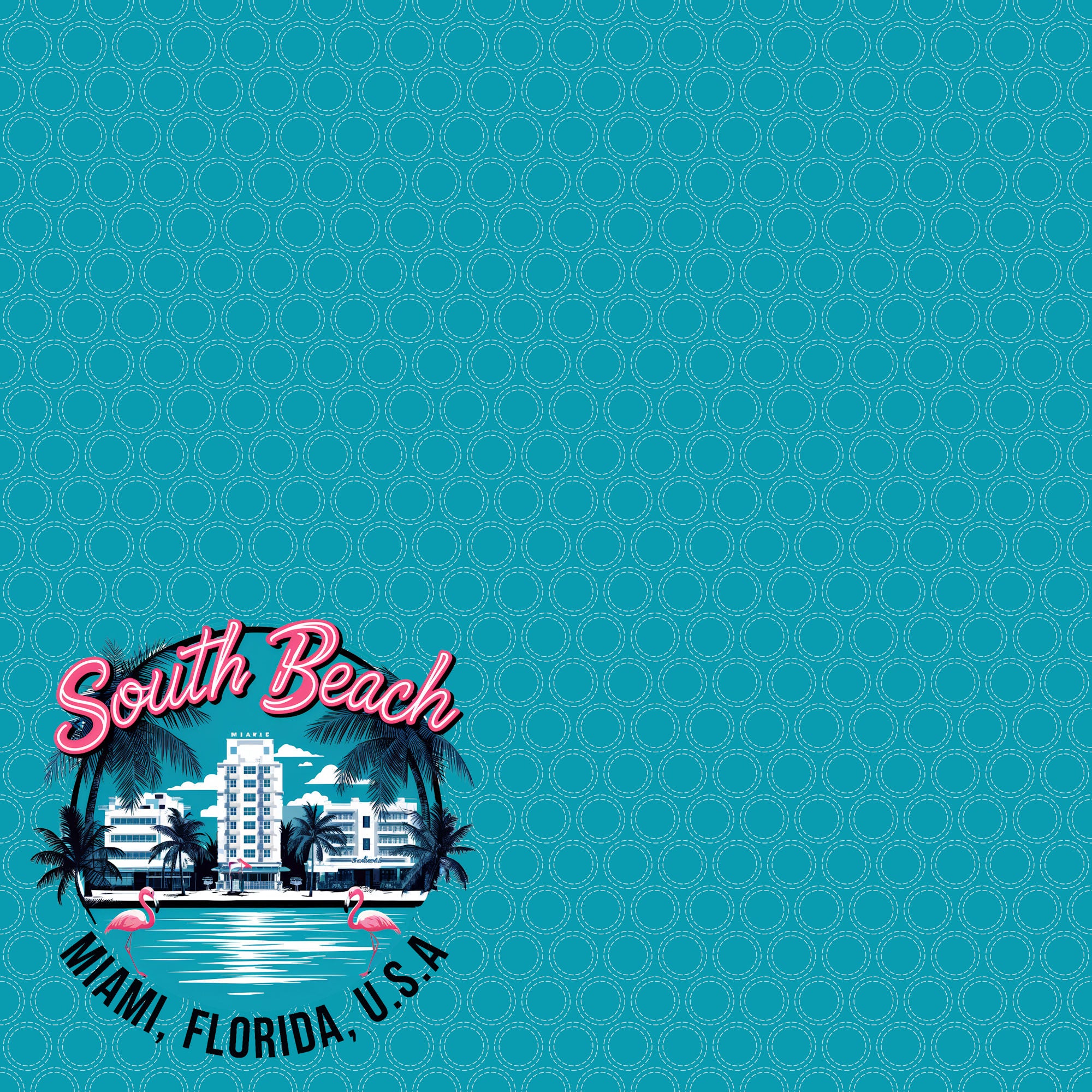 Beach Party Collection South Beach, Florida 12 x 12 Double-Sided Scrapbook Paper by SSC Designs