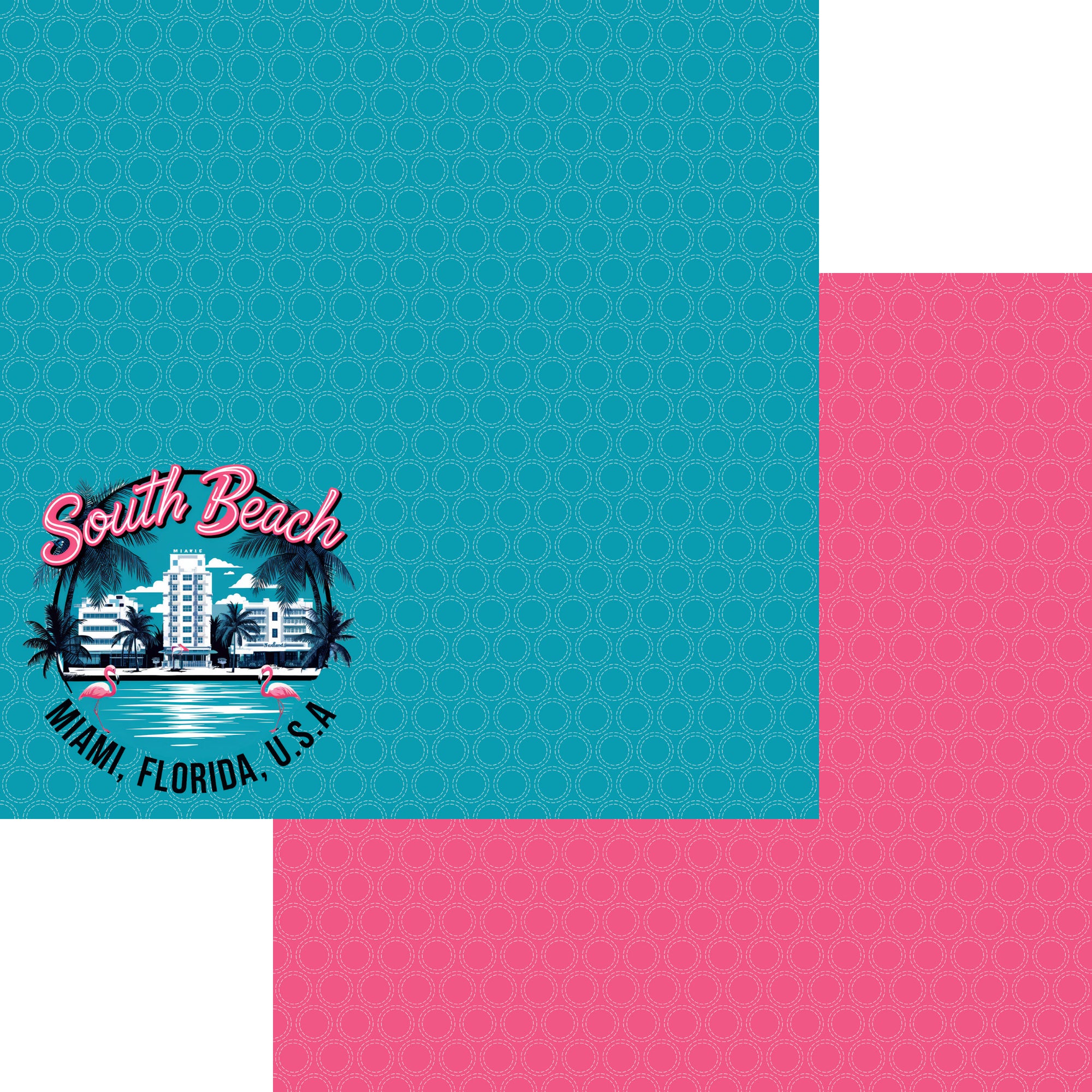 Beach Party Collection South Beach, Florida 12 x 12 Double-Sided Scrapbook Paper by SSC Designs