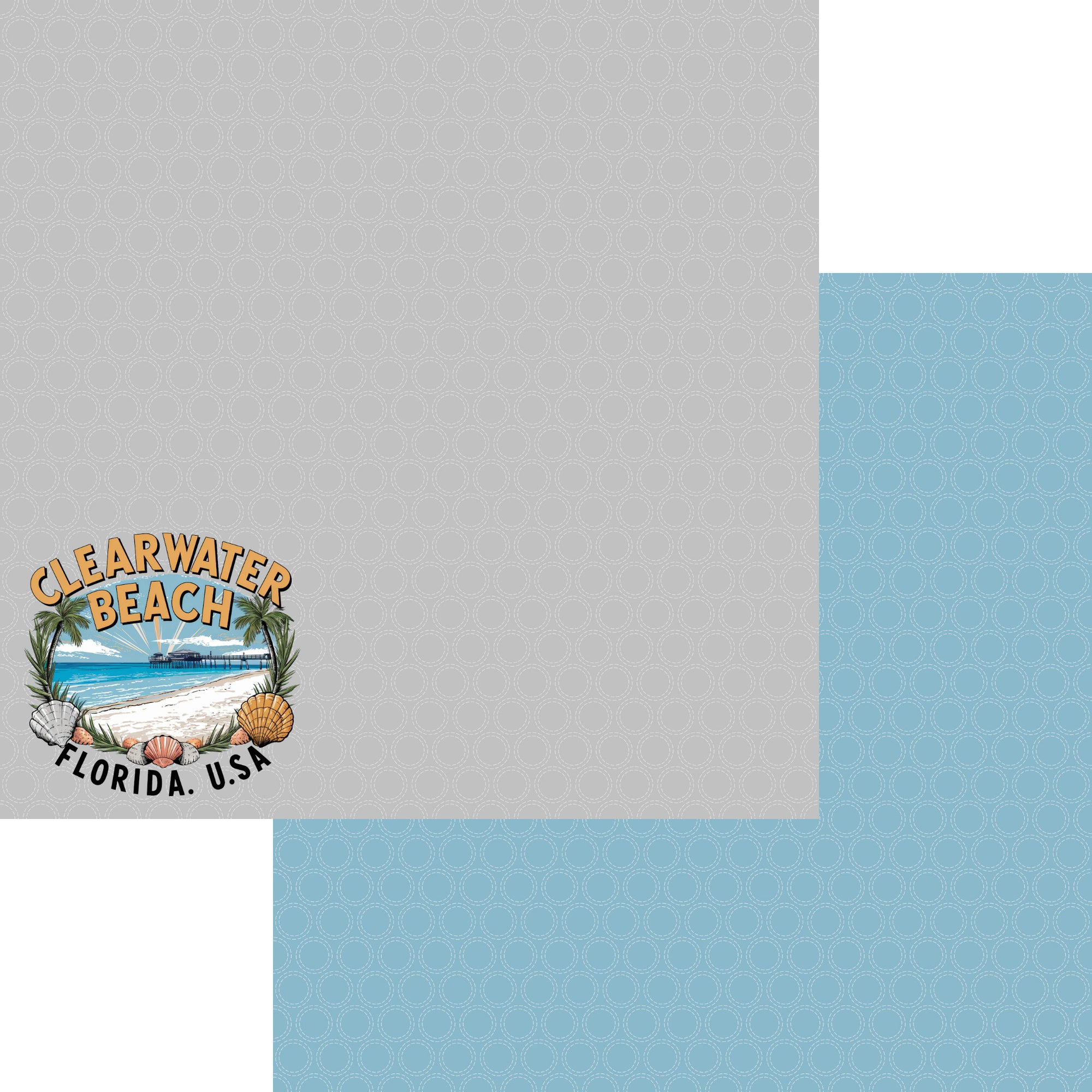 Beach Party Collection Clearwater Beach, Florida 12 x 12 Double-Sided Scrapbook Paper by SSC Designs