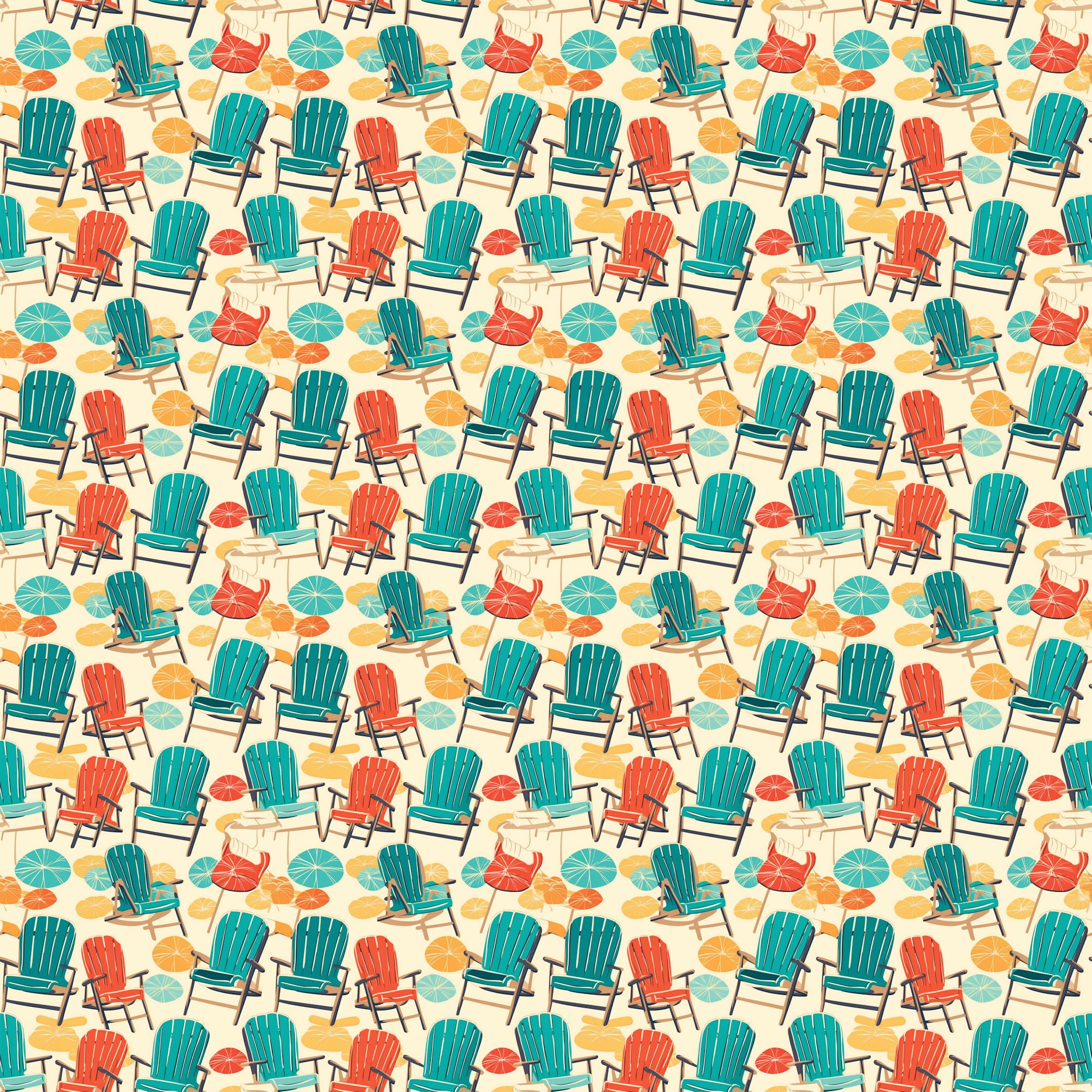 Beach Party Collection Beach Chairs 12 x 12 Double-Sided Scrapbook Paper by SSC Designs