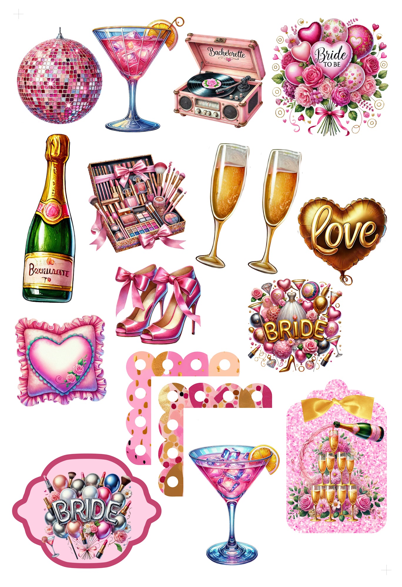 Bachelorette Party Collection Laser Cut Scrapbook Ephemera Embellishments by SSC Designs