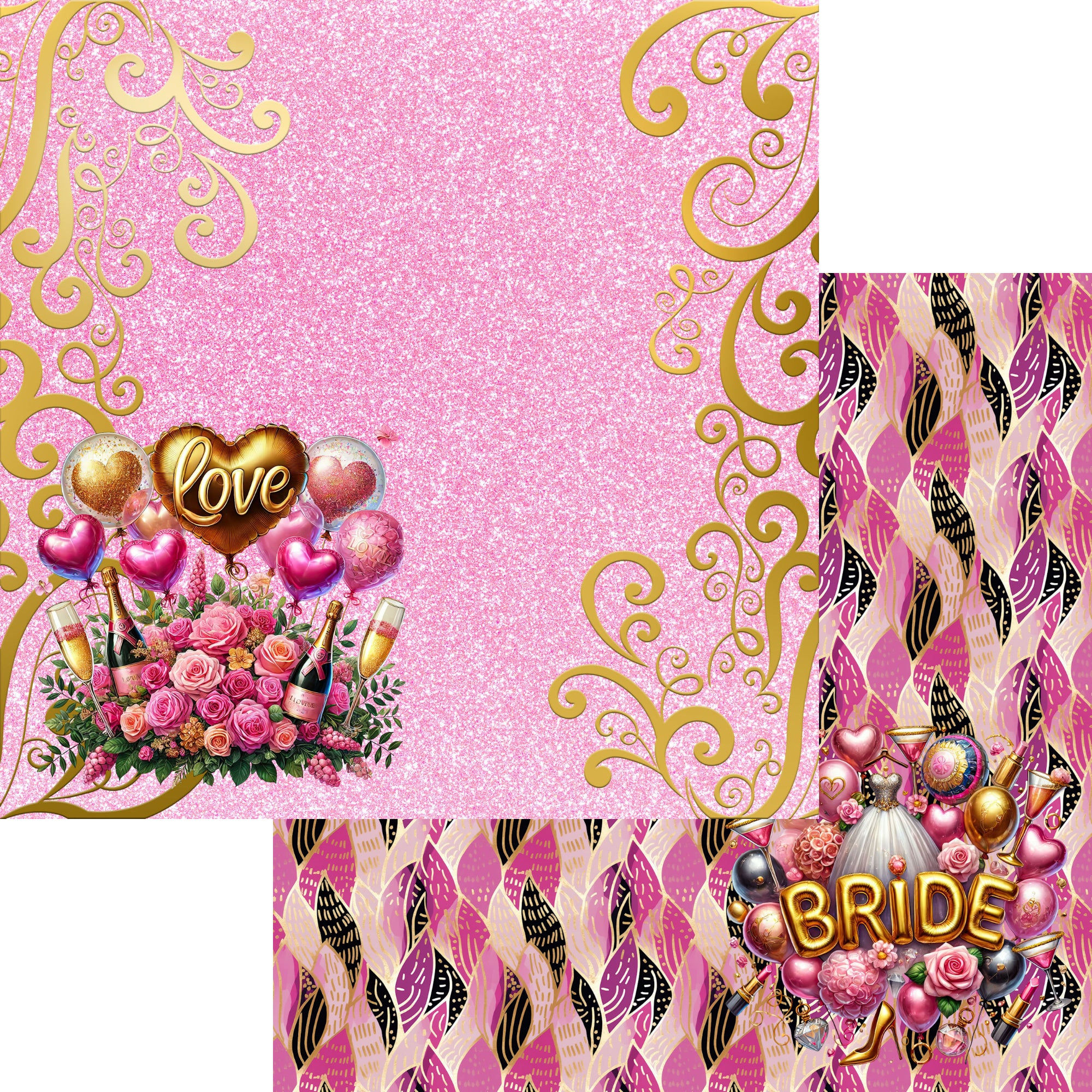 Bachelorette Party 12 x 12 Scrapbook Paper & Embellishment Kit by SSC Designs