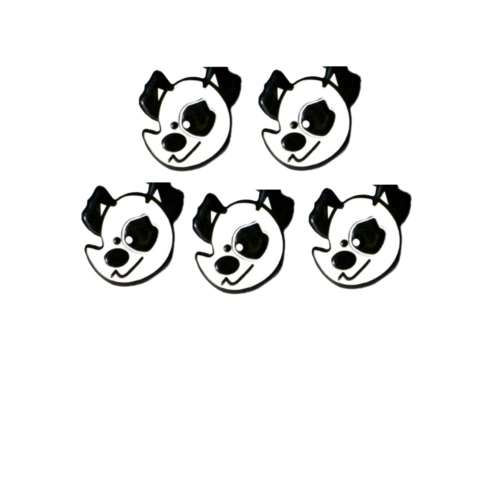 Black & White Dog Faces .75" Brads Scrapbook or Card Embellishments by Eyelet Outlet - Pkg. of 12