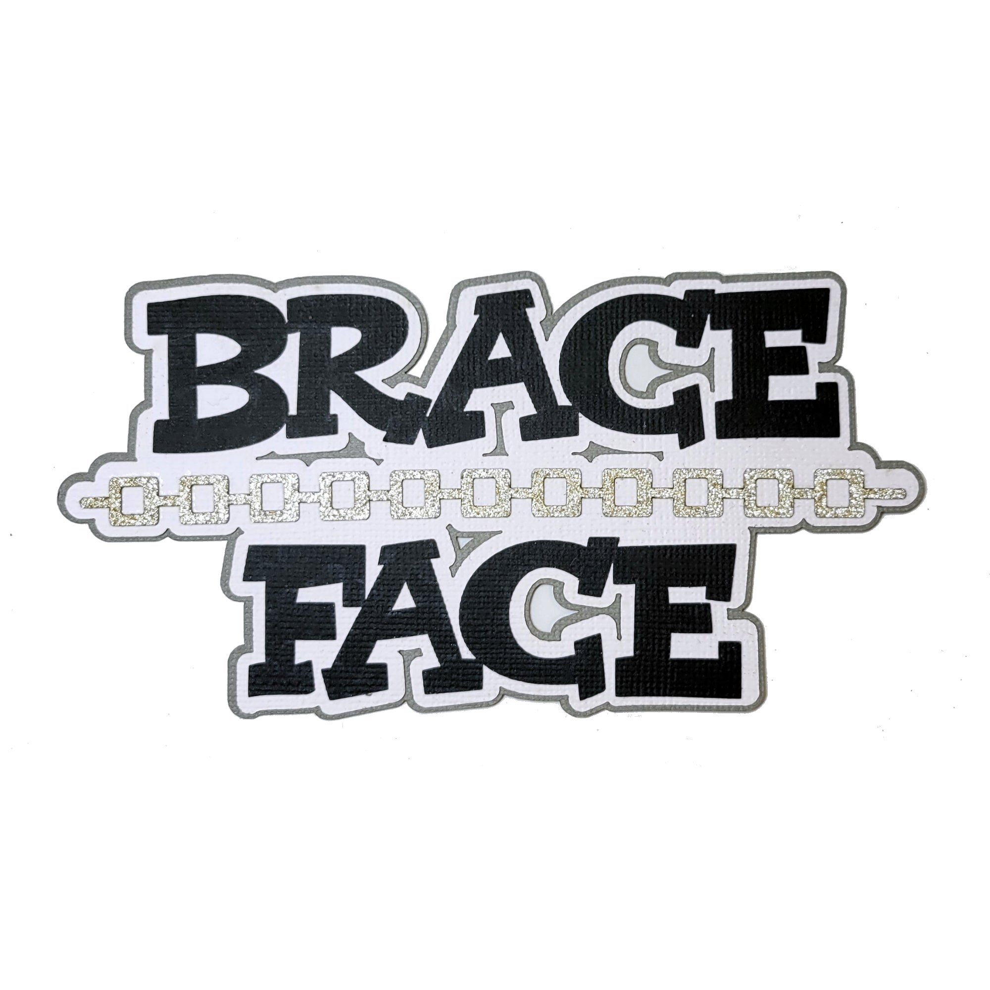 Orthodontist Collection Brace Face 5.5 x 3.5 Laser Cut Scrapbook Embellishment by SSC Laser Designs